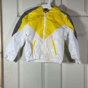 Yellow and White Hooded Jacket